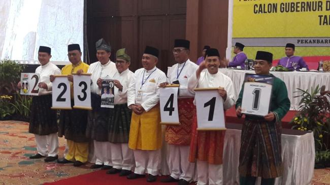 Pengambilan nomor urut Paslon Gubri 2018 selesai sudah... berikut hasilnya