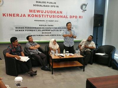 Bersama WPR, Dialoq Publik DPD RI Berlangsung Seru, Sektor Pembangunan Ekonomi Riau Jadi Sorotan