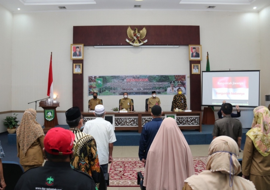 Bupati Bengkalis Buka Sosialisasi Pergub Riau No 77 Tahun 2020 Tentang Penetapan Harga TBS