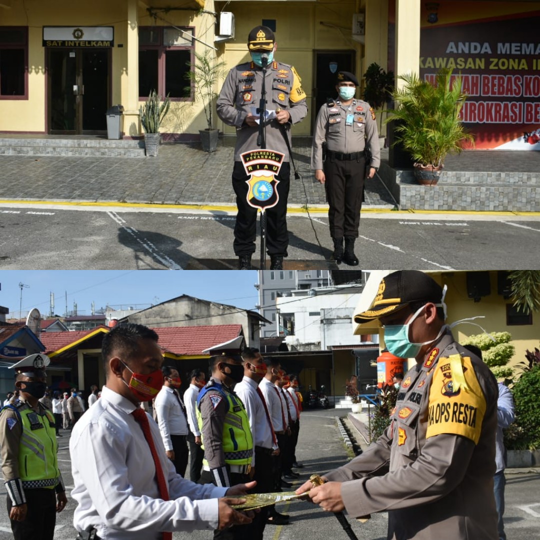 Kapolresta Pekanbaru Lantik Kenaikan Pangkat Pengabdian dan Berikan Reward Anggota Berprestasi