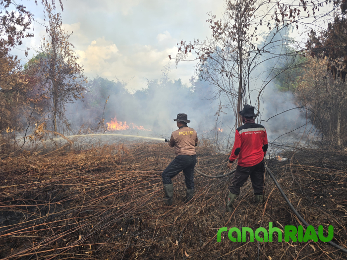 Bersinergi dengan Stakeholder, Polsek Bengkalis 14 hari Padamkan Karhutla