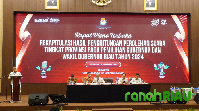 Peroleh suara Terbanyak, KPU Riau umumkan Hasil Suara untuk Abdul Wahid-SF Hariyanto di Rapat Pleno