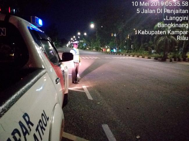 Selama Ramadhan, Satlantas Polres Kampar Gelar Patroli Blue Light Setiap Subuh