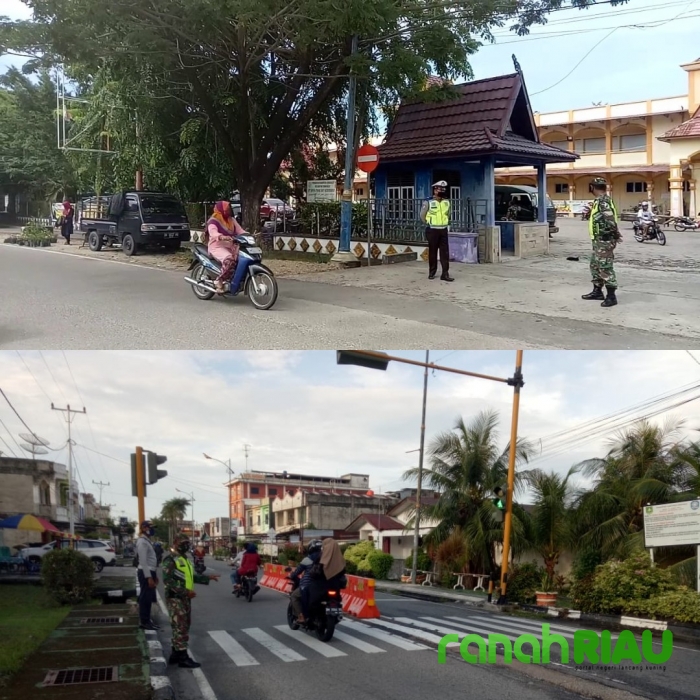 Babinsa dan Tim Gabungan Laksanakan Monitoring New Normal di Pasar Terubuk