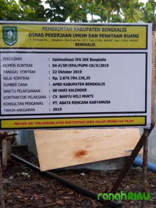 Diduga Tak Sesuai Bestek, Proyek Optimalisasi IPA IKK Bengkalis Terindikasi Mark Up