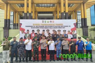 Danrem 031/WB hadiri Upacara Pelepasan Personel Pengamanan TPS dan operasi Mantap Praja