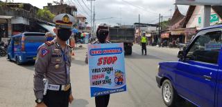 Satlantas Polres Padang Pariaman Berikan Kampanye Menuju New Normal