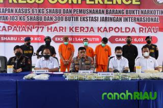 Tim Gabungan Polres dan Bea Cukai Bengkalis Gagalkan Penyeludupan 56 Kg Jenis Sabu