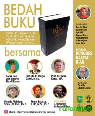 Besok Bedah Buku Riau Istimewa di Soeman Hs