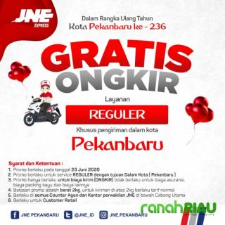 Rayakan HUT Pekanbaru ke 236, JNE Gratiskan Ongkir