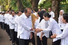 Halal Bihalal, Kepala Bakamla RI Hampiri Seluruh Personel di Lapangan Apel