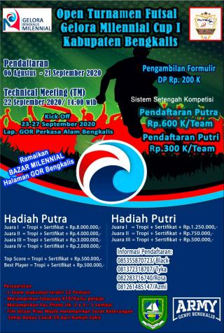 Gelora Milennial Bengkalis Akan Gelar Turnamen Futsal Cup I September Mendatang