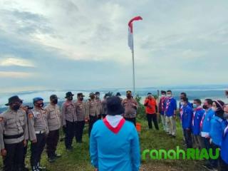 KNPI Riau Bersama Kapolres Kampar Gelar Apel Sumpah Pemuda di Puncak Ranah