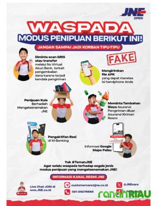 Dear All, Waspada Penipuan Mengatasnamakan JNE