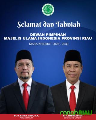 Dr. Saidul Amin-Harmansyah resmi Pimpin MUI Riau Periode 2025-2030