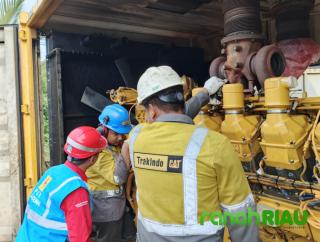 Jaga Stabilitas Kelistrikan, PLN Bengkalis Lakukan Pemeliharaan di PLTD Pangkalan Batang