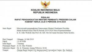 Beredar daftar nama-nama menteri Jokowi
