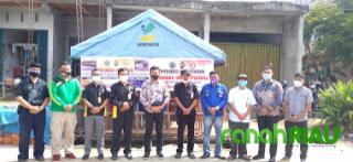 Kepala dan Sekretaris Kesbangpol Inhil Datangi Posko Bencana Banjir GIP