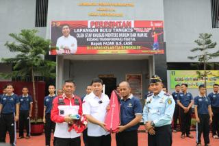 Jaga Kesehatan WBP, Fajar Lase Resmikan Lapangan Bulu Tangkis di Lapas Bengkalis