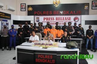 Satnarkoba Polres Bengkalis Gagalkan Penyeludupan 30 Kg Narkotika Jenis Shabu