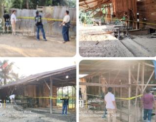 Diduga Tidak Mengantongi Perizinan Resmi, Sejumlah Sawmil di Kuantan Mudik Dipasang Garis Polisi