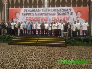 Ribuan warga Riau dari Gabungan Paguyuban lima Provinsi Deklarasi Prabowo Gibran 