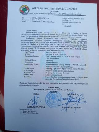 Koperasi BBDM akan Gelar Aksi Damai ke PT SDA