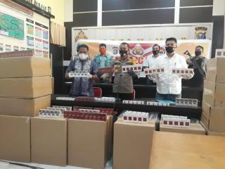 Polres Kampar Tangkap Tersangka Kepemilikan dan Peredaran Rokok illegal Tanpa Cukai