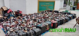 Barang Bukti dari 91 Perkara Dimusnahkan Kajari Inhil, 400 Kardus Miras dan Shabu serta BB Lainnya