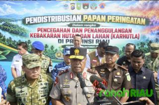Polda Riau Sebar 260 Plang Karhutla, 65 Orang Jadi Tersangka