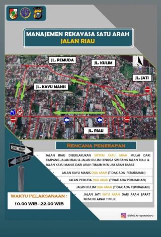 Strategi atur kemacetan, Kini Jalan Riau Pekanbaru dibuat satu arah