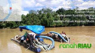 Respon Laporan Masyarakat Terkait Aktivitas  PETI, Polsek Kuantan Mudik Terjun Langsung ke TKP