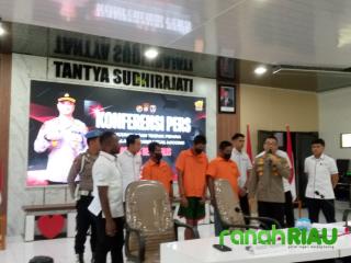 Polres Bengkalis Tangkap Tiga Orang Pelaku Illegal Logging di Desa Tanjung Leban