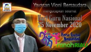 Hari Guru Nasional dan HUT 75 PGRI, Begini Ungkapan Hati Dari Pembina YVB Inhil