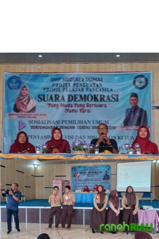 Kolaborasi dengan Disdukcapil, SMPN 2 Kota Dumai Gelar Edukasi Berdemokrasi sejak Dini 