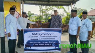 Sambu Group Konsisten Serahkan Hewan Qurban di Tiga Kecamatan Pada Idul Adha 2023