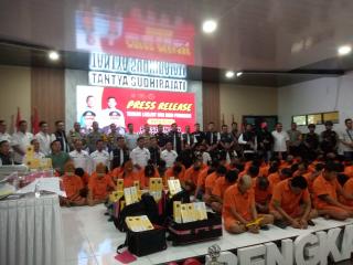 Polres Bengkalis Gelar Press Release Ungkap Kasus Tindak Pidana Kejahatan