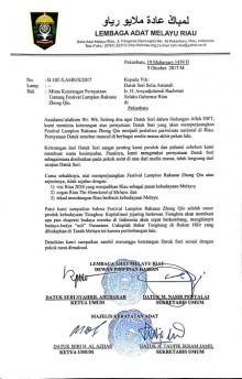Festival Lampion Raksasa Dianggap Bukan Budaya Melayu, LAM Surati Gubri dan Angkat Bicara