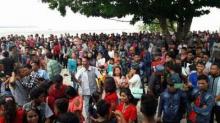 Hari Ketiga Lebaran, Sekitar 10000 Orang padati Pantai Solop Inhil
