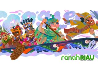 Google Doodle Rayakan Peringatan Kemerdekaan Indonesia ke-80 dengan Tampilan Pacu jalur Riau