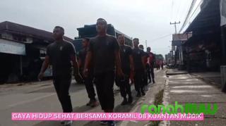 Bina Fisik dan Kebugaran, Anggota Koramil 08 Kuantan Mudik Laksanakan Lari Pagi