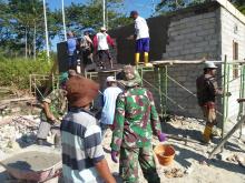 Semangat TNI dan Warga Terpacu Tuntaskan Pembangunan