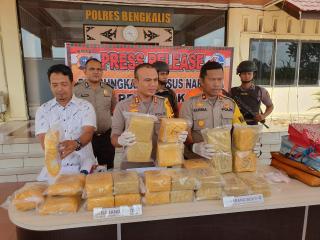 Mapolres Bengkalis Press Rilis Hasil Tangkapan Narkoba