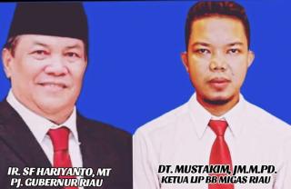 Ketua LIP BB Migas, Dt Mustakim JM beri ucapan Selamat atas penunjukan SF Hariyanto sebagai PJ Gubri