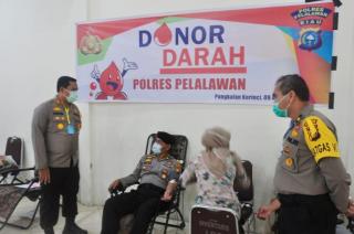 Aksi Nyata, Polres Pelelawan Gelar Donor Darah Massal Ke PMI