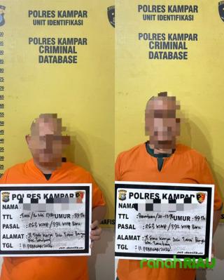Polres Kampar Tahan Kades dan Mantan Sekdes Tarai Bangun Terkait dugaan Pemalsuan Surat Tanah