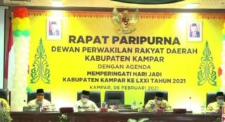 Meski Secara Virtual, Paripurna HUT Ke-71 Kabupaten Kampar Berlangsung Khidmat