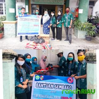 KKN Mahasiswa Unri, salurkan sembako di Kampung tengah