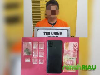 Satnarkoba Polres Bengkalis Ringkus Pemuda Pengedar Sabu dan Daun Ganja Kering