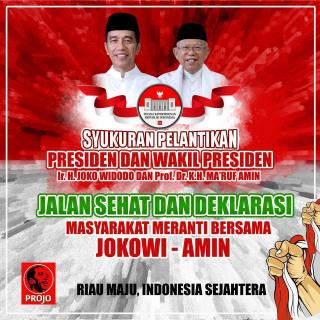 Syukuran PROJO Meranti di hari Pelantikan Presiden Indonesia
